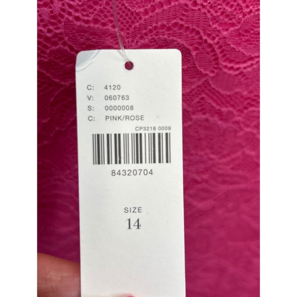 Anthropologie Maxi Skirt Womens 14 Pink Rose Lace Ruffle Hem NWT - Picture 5 of 9